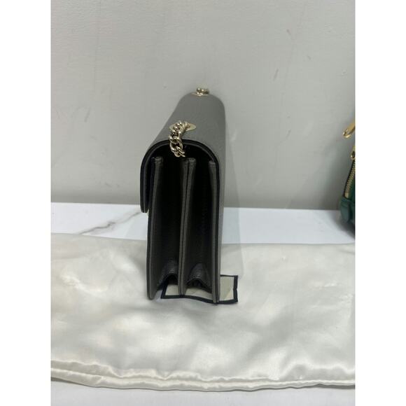 Gucci 510304 Pebbled Leather Shoulder Bag with Chain Strap - Taupe - Picture 6 of 12